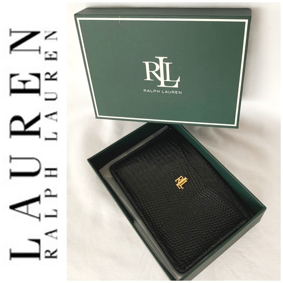 NWT Ralph Lauren genuine leather slim card wallet - Picture 2 of 6